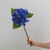 Fleurs décoratives Branche d'hortensia d'impression 3D haut de gamme avec des feuilles vertes Real Touch artificielle Table de maison bureau décoration de mariage Flore