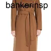 Maxmaras Coat Luksusowy modny wełniany produkt z wełny wełniany 9016083906 Brown 40