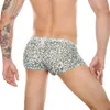 Caleçon 4 pièces/lots Sexy hommes maille léopard Boxer Shorts Lingerie voir à travers Sissy pure troncs Boxershorts Cueca Gay culotte