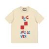 T-shirt di design Camicia versione alta Colore abbinato Rosso Bianco T-shirt girocollo con manica a quadretti a quadretti piccola T-shirt per il tempo libero