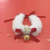 Colliers de chien chaud collier de chiot avec cloche en peluche mignon collier pour animaux de compagnie chat arc de noël année cou bijoux