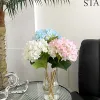 Fausses hortensias artificielles en soie, 5 pièces, fausses fleurs pour Arrangement de mariage, décoration de fête, de salle de maison, de bureau