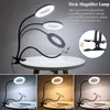 Loupes Loupe 10X avec lampe loupe 72 LED Clip sur loupe éclairée Selfie Ring Light avec support de téléphone métal 231128