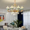 Chandeliers Chandelier Crystal European-Style Light Luxury Villa Living Room Lamp(Size : 6 Heads 700 550mm)