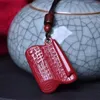 Pendentif Colliers Fidélité Cinnabar Heart Sutra Livres Zen pour hommes Dix mille volumes Livre Écriture Collier Bouddha Bijoux