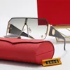 Óculos de sol de grife para mulheres Carti letra Óculos de sol Homem homem moda ao ar livre timeless clássico estilo óculos retro unissex Caso de couro vermelho com logotipo dourado