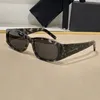 Womens luxurious rectangular frame sunglasses with high quality resin color changing lenses printed letter legs top of the line original packaging box SL329