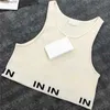 Diseñadores para mujer Chaleco de punto Suéteres Camisetas Diseñador Rayas Carta Sin mangas Tops Puntos Estilo de moda Señoras Pullover02