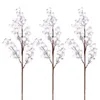 Decoratieve bloemen Sneeuwhulsttakken Realistische besneeuwde witte bessen Feestelijke kerstversiering voor doe-het-zelf ambachten Woondecoratie