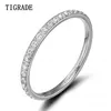TIGRADE 2mm Women Ring Cubic Zirkonia Anniversary Wedding zaręczyny Rozmiar 4 do 13 worków pour femme 210701267L