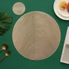 テーブルマット6PCS/LOTPVC丸型の中空デザイン織りパターン非滑り断熱断熱材Placemats Tablewareパッド