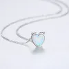 French Retro Romantic Heart Opal Pendant Necklace Women Luxury Brand Plating 18k Gold s925 Silver Necklace Charm Sexy Female Collar Chain High-end Jewelry Gift