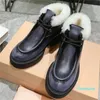 designer womens fashion trend thick soled wool short boots