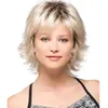 Synthetic Wigs Wig Women's ffy Short Hair Outward Upset Mixed Color Wig Brown Gold Intermittent Color Wig