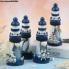 Decorative Objects Figurines 1pc Small Lighthouse Sea Decoration Boats Ornament Decor Resin Nautical Themed Adorn 231128