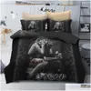 Beddengoed stelt 3D -vrouwen en SKL Sugar Motorcycle dekbed dekbed Bed Cool afdrukken Zwarte beddenbedden Bedline Y200417 Drop Delivery Home Garden TE DH1QK