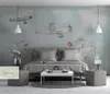 Wallpapers bacal aangepaste 3D cartoon vliegtuigvliegtuig tv -achtergrond achtergrond voor kinderkamer 5d hond po muur papier muurschilderingen