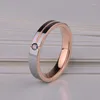 Trauringe Schöne Damen Rose Vergoldung Wolfram CZ Stein Inlay Confort Fit Band Ring Größe 5-12