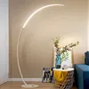 Lampadaires Moderne LED Art Lampadaires Maison Intérieur Salon Noir Blanc Lampadaires Dimmable À Distance RVB Chambre Foyer Décor Coin Lumière W0428