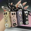 Keychains Fashion Brand Design Lipstick Bag Key Chain Satin Bowknot Flower Charms Decoration Pendant Vintacg Retro smycken