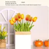 Fiori decorativi 10 pezzi tulipani artificiali Real Touch PU per bouquet da sposa decorazioni per ufficio feste a casa finte