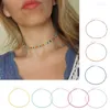 Pendant Necklaces Sweet Acrylic Bead Necklace Colorful Beaded Clavicle Chain Short Choker Jewelry Women Girl Summer Beach