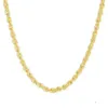 Оптовое ожерелье на заказ, 14-каратное 18-каратное позолоченное ожерелье-цепочка, ожерелье из нержавеющей стали, латунная витая золотая веревочная цепочка для мужчин