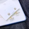 Pendientes de tuerca exquisita perla de imitación trasera circón cúbico para mujer joyería de cristal chapada en Color dorado