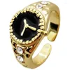 Anéis de cluster forma de mão luxo moderno inspirado na mão anel relógio para mulheres ins estilo acessórios na moda must-have moda elegante