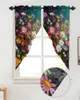 Curtain Daisy Flower Butterfly Bushes Window Living Room Bedroom Decor Drapes Kitchen Decoration Triangular