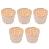 Ensembles de vaisselle 5 pièces Mini porte-seau cadeaux miniatures Pot de fleurs en bambou paniers tissés panier de fleurs stockage Pâques