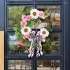 Fiori decorativi Ghirlanda di Natale Ghirlande di fiori artificiali per porte Natale stagionale Decorazione della casa Ghirlanda rosa Archi per auto invernali 1pz