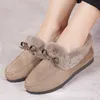 Winter Casual Moccasins Dress Women Soft Flat Non slip Loafers Fashion Comfort Warm Plush Bow Slip on Female Cotton Shoe Cott