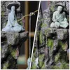 Garden Decorations Mini Decor Fisherman Staty Fishing Garden Bonsai 6.5x6cm Decor Sandstone Rockery Figurskulptur Äldre 231124