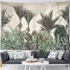 Tapestries Tropical Botanical Garden Tapestry Wall Hanging Bohemian Style Natural Scanery Palm Tree Art Esthetic Bedroom Home Decor