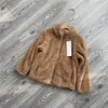 kids designer clothes fashion children's brand autumn and winter collar long velvet boys and girls shaking grain fleece thickened warm windproof zip cardigan jacket