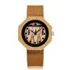 Wristwatches Irregular Polygon Wood Watch Zebra Women Watches Handmade Antique Wooden Movement Quartz As Gift