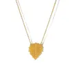 Hänghalsband minimalistiska 18k guldpläterad bladstruktur halsband inte blekna vattentätt rostfritt stål kassakloare smycken för kvinnor