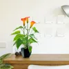 Flores decorativas simulação planta bonsai flor calla lírio laranja artificial decoração de casa para sala estar jardim