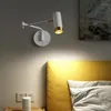 Vägglampor Touch Switch LED Modern justerbar svängande långa armlampor inomhus Housion Bedside Lighting Decor armatur