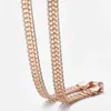 Kedjor 7,5 mm 585 Rose Gold Color Halsband för män Kvinnor Double Curb Cuban Weaving Bismark Jewelry 20Inch CN11