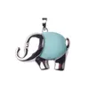 Collane con ciondolo Collana con pietre preziose di elefante per donne Ragazze Moda Vintange Animale Collana girocollo in cristallo di quarzo