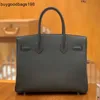 Designer-Taschen Damenhandtaschen 5A Vollständiges manuelles Wachsfadennähen BK30 Epsom Palmprint Kuhledertasche Tragbares Luxus-Schwarz mit Logo 5US2