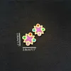 Stud KUGUYS Summer Stud Vintage Mirror Earrings for Women Retro Glitter Flower Acrylic Gold Color Jewelry Fashion Accessories YQ231128