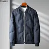 Herren Daunenparkas Mode Warme Kurze Jacke Reißverschluss Vorne Baseball Kragen 90% Grau Ente Puffer Männer Herbst Winter Kleidung 231129