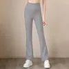 アクティブパンツLo High-Waist-Slim-Fit Flares女性のヨガフィットネスダンスワイドレッグ