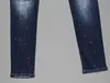 Pantalones vaqueros azules para hombre, lavados con cintura baja y pies pequeños, parche con agujeros de calidad, boutique D2, otoño e invierno