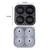 Baking Moulds Ice Ball Mold Non-stick Reusable Cube 4 Grids Silicone Basketball Shape Hockey Whiskey Maker