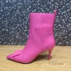 Stivali San Valentino Designer di donne di lusso Designer Fascifica genuina in pelle vera in pelle rosa color punta di punta con tacchi alti pompe per abbigliamento da pista da pista da pista da pista da pista da pista da pista da pista da pista da festa Bota Sh Sh