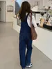 Women's Jeans Women Denim Overalls Retro Fashion Versatile Romper Jumpsuit Ladie Slimming Multiple Pockets Straight Preppy Style